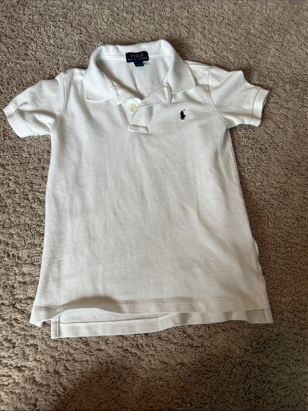 Ralph Lauren White Kids Polo with Navy Pony